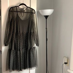 Black, tulle, polka dot dress